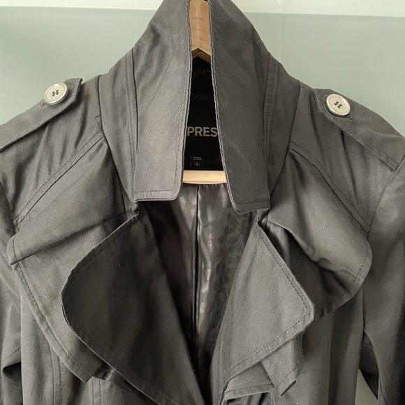 Women’s Express Black Trench Coat - Picture 7 of 10